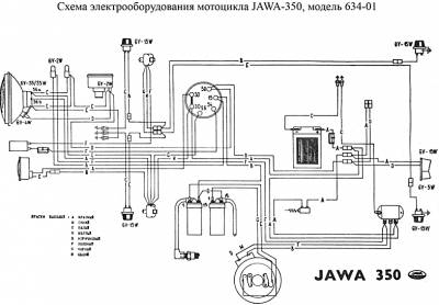 Схема электрооборудования ява 250